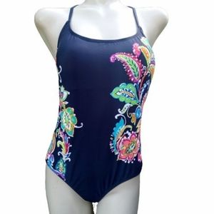 Anne Cole Blue One- Piece Swimsuit